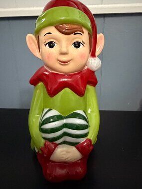Mr Christmas 12" Light Up Elf Blow Mold w/Timer - New w/Tag